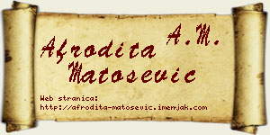 Afrodita Matošević vizit kartica